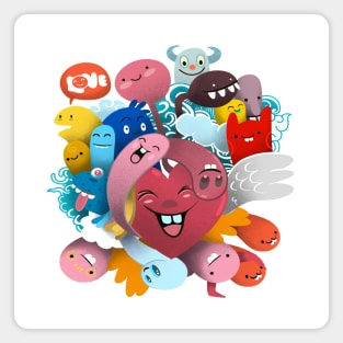 Cute  Monsters group ,Set of funny cute monsters Magnet